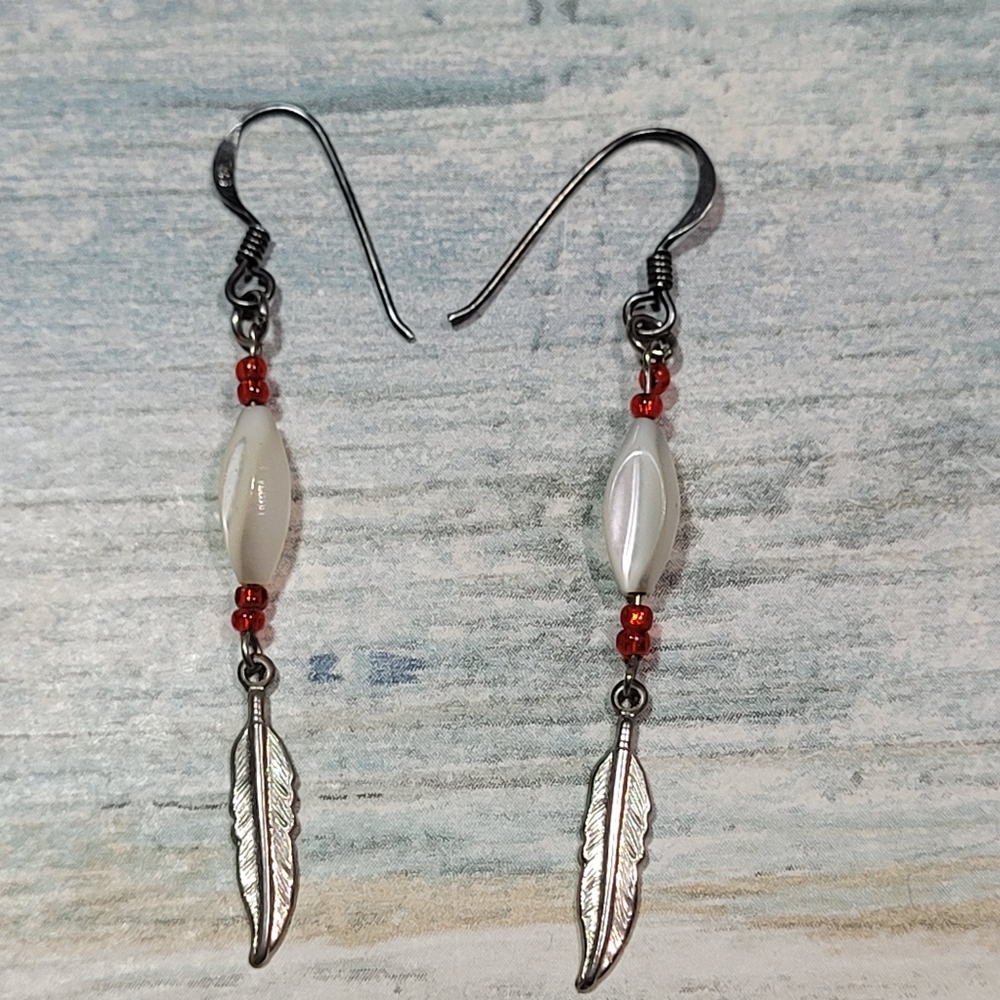 Handmade and 925 hooks Earrings.